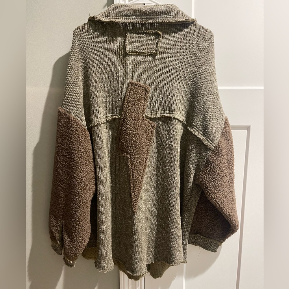 Sherpa Lightning Bolt Shacket